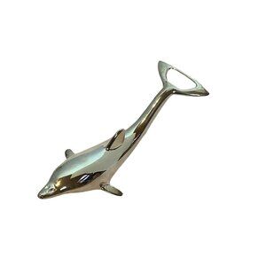 Silver-Plated Dolphin Bottle Opener & Corkscrew 6.5 Inch Twist Pop Off Easy Grip